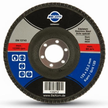 Fächerscheiben 125mm für Edelstahl und INOX Körnung 120